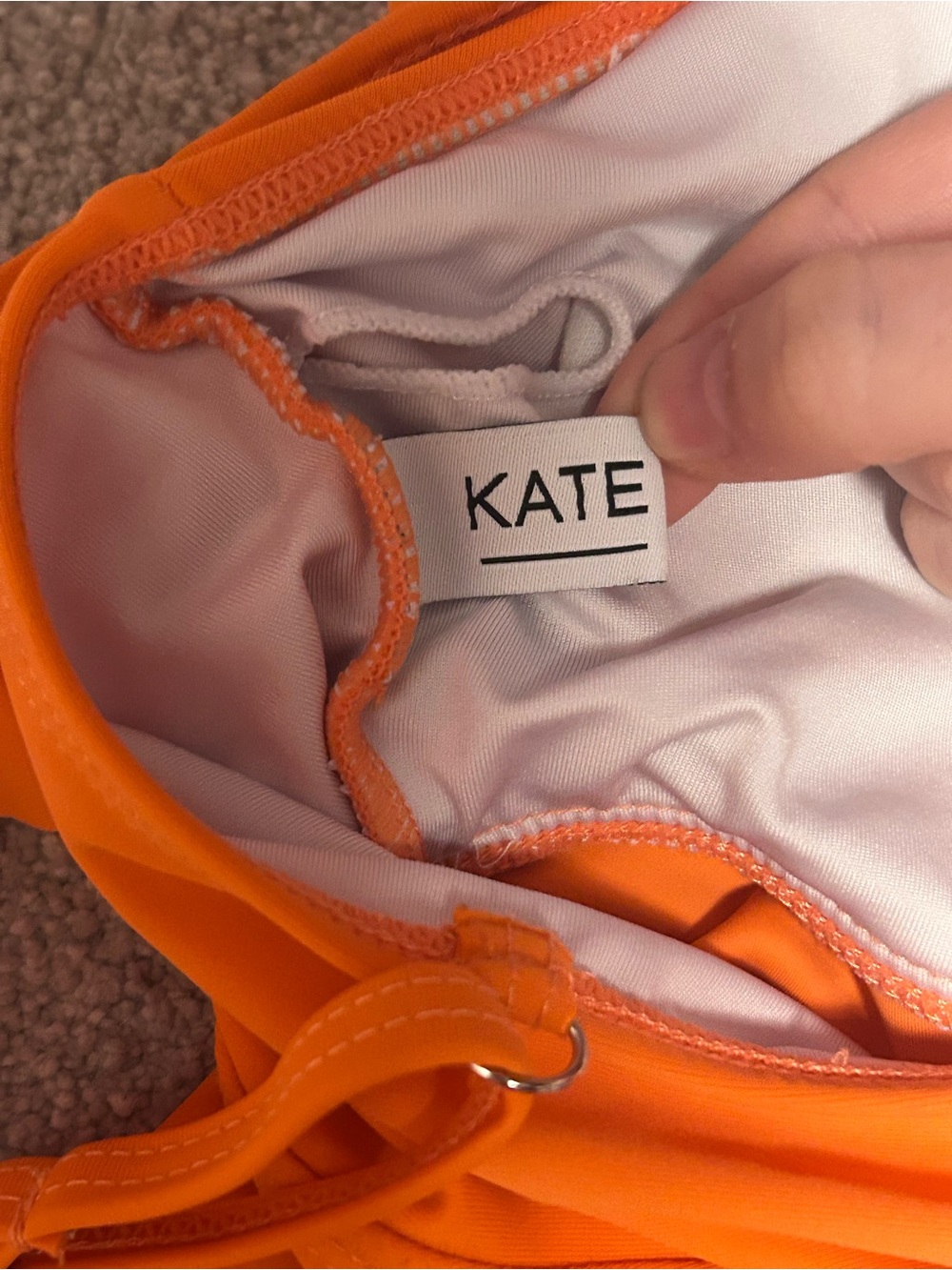 Orange Ruffle Strap Tankini Swim Set - Picture 4 of 6